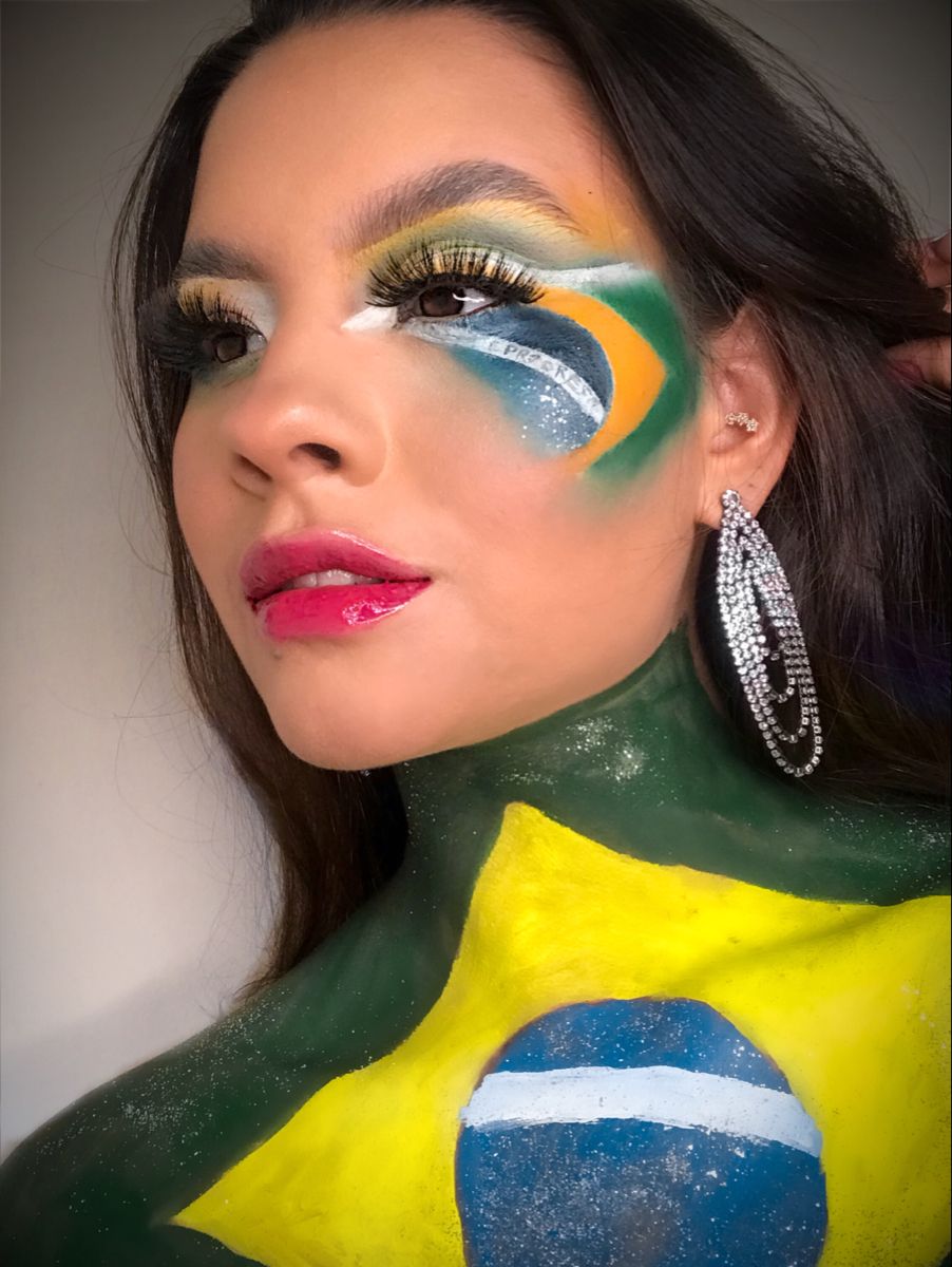 Maquiagem passo a passo Brasilcore + 60 ideias de make Copa do Mundo para  usar nos jogos da seleção brasileira