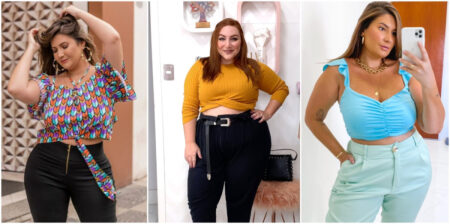 Cropped Plus Size 2023: Tendências, Cores e Modelos em alta mulheres usando cropped plus size