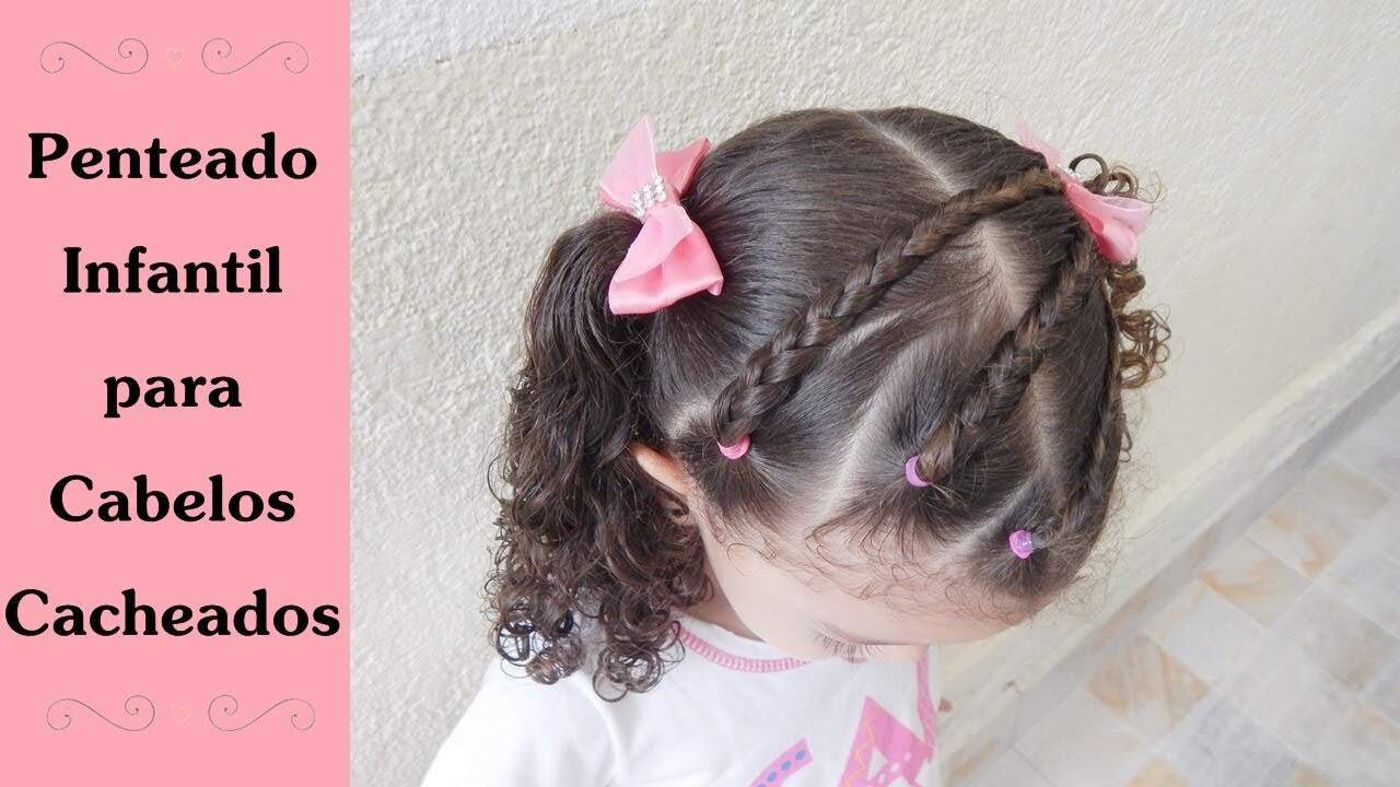 Penteado Infantil de ligas coloridas em tiara, meio preso, amarração ou