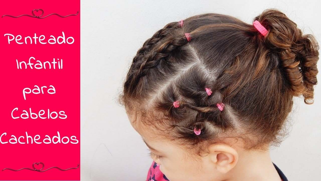 Penteado Infantil com duas xuxinhas, tranças e amaração em liguinhas -  Superfofo e fácil de fazer 