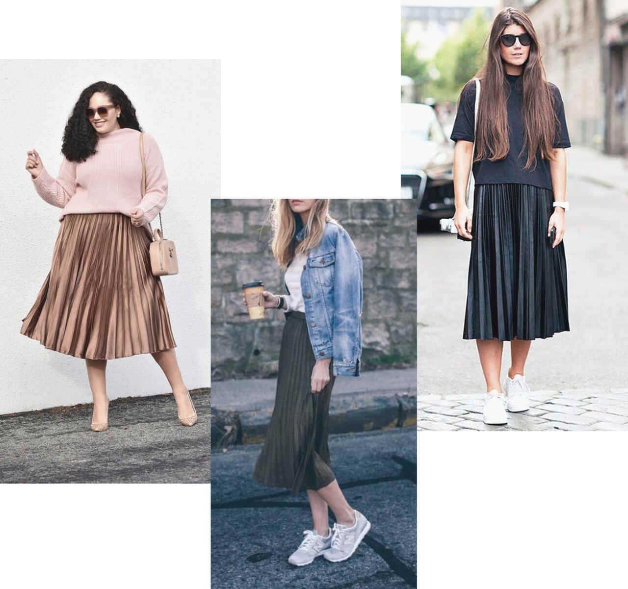 look com saia plissada