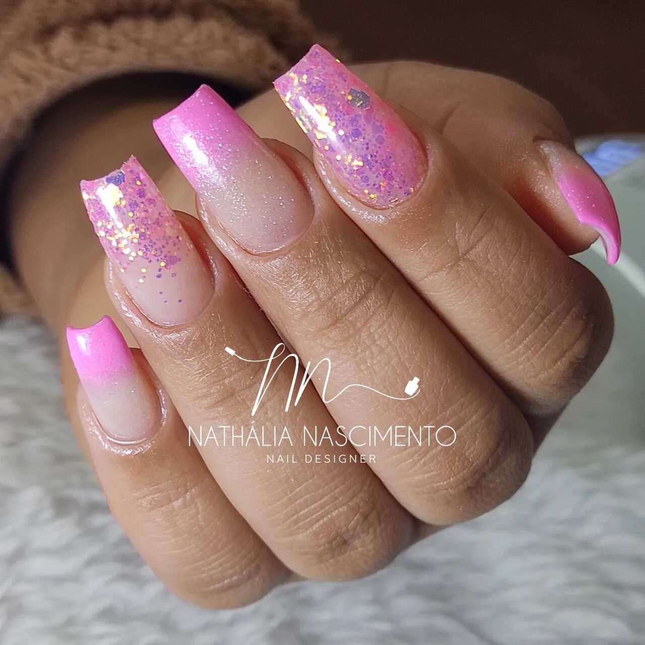 unhas decoradas rosa