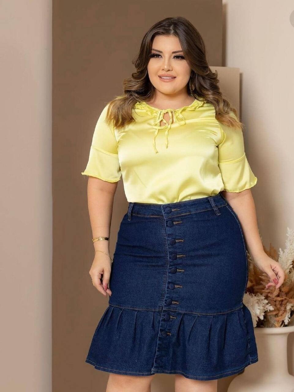 look com saia jeans