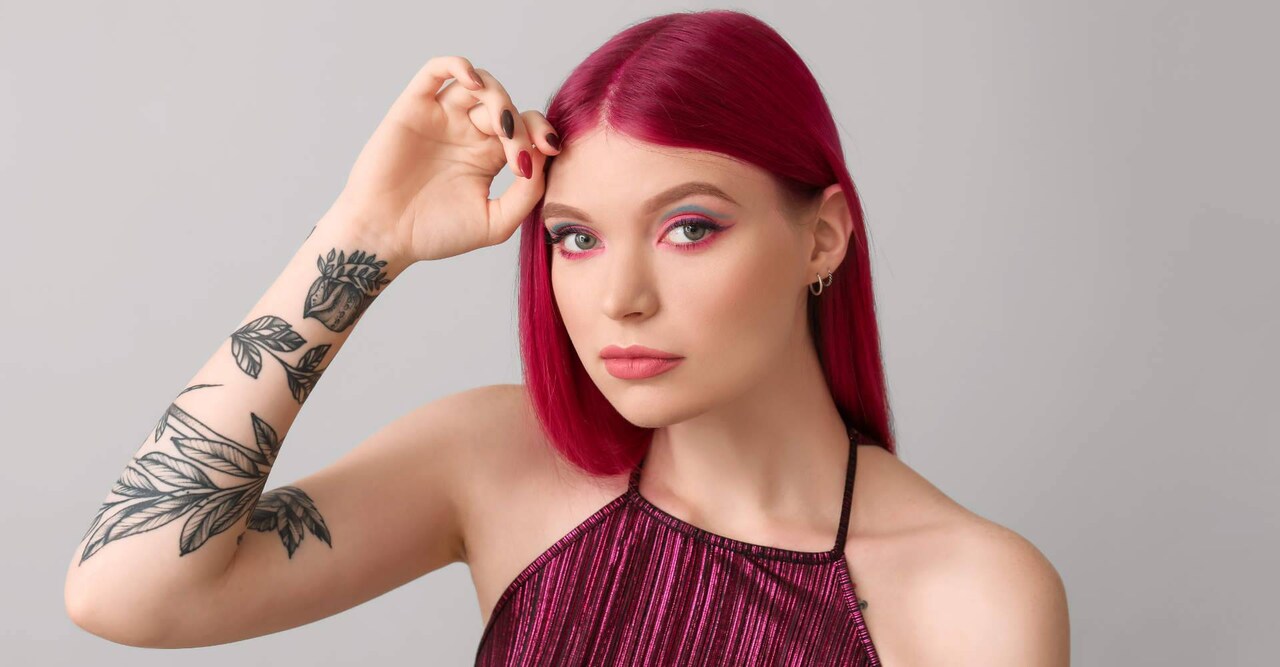 cabelo vermelho cereja