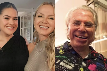 Durante o Fantástico, Maisa e Eliana homenageiam Silvio Santos Durante o Fantástico, Maisa e Eliana homenageiam Silvio Santos