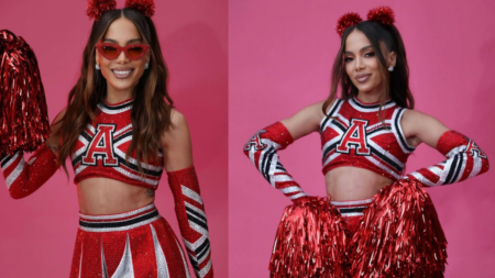 Anitta traz a moda "lider de torcida" para show de carnaval, confira