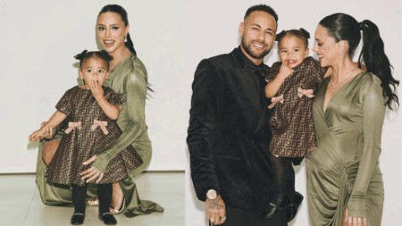 Filha de Neymar usa vestido de grife avaliado em mais de R$ 5 mil em leilão beneficiente Filha de Neymar usa vestido de grife avaliado em mais de R$ 5 mil em leilão beneficiente