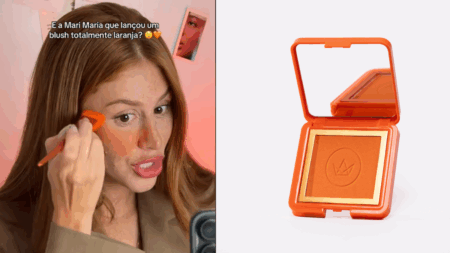 Blush laranja? Influenciadora lança tendência que divide opiniões, saiba porque