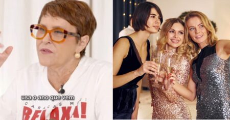 Márcia Sensitiva indica cores para atrair prosperidade e proteção no próximo ano Márcia Sensitiva fala sobre cores para o próximo ano, ao lado de imagem ilustrativa de mulheres brindando em celebração de Ano-Novo.