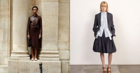 Modelos apresentam looks sóbrios e elegantes durante a Paris Fashion Week, com destaque para alfaiataria estruturada e tons neutros na temporada de moda 2026