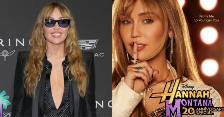 Miley Cyrus resgata Hannah Montana com look anos 2000 e leva fãs à loucura Miley Cyrus em evento com visual moderno e, ao lado, caracterizada como Hannah Montana em especial comemorativo de 20 anos
